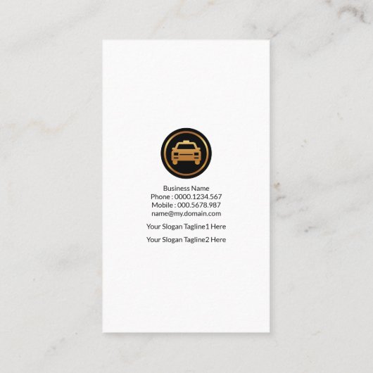 ミニマシンプルリスト縦型黄色タクシーサービス 名刺 (裏面)