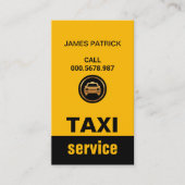 ミニマシンプルリスト縦型黄色タクシーサービス 名刺 (正面)