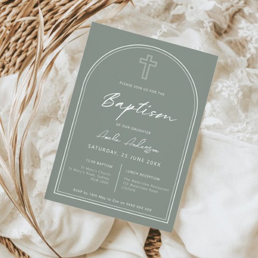 ミニマシンプルリスト聖人洗礼 招待状