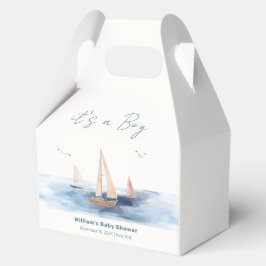ミニマシンプルリスト航海のセイボートベビーシャワー フェイバーボックス
