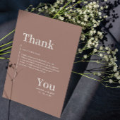 ミニマシンプルリスト茶エレガント色 サンキューカード
