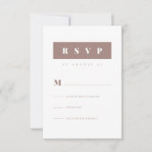 ミニマシンプルリスト茶エレガント色 出欠カード (正面)