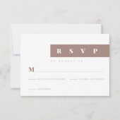 ミニマシンプルリスト茶エレガント色 出欠カード (正面)