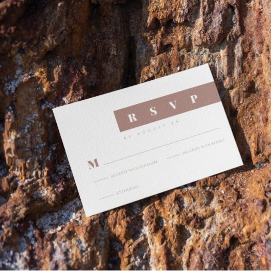 ミニマシンプルリスト茶エレガント色 出欠カード