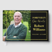 ミニマシンプルリスト葬儀の記念の箔 ゲストブック (正面)