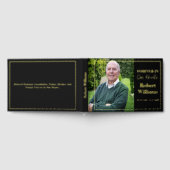 ミニマシンプルリスト葬儀の記念の箔 ゲストブック (全面)