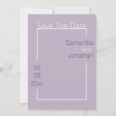 ミニマシンプルリスト薄紫結婚式の日付を保存 招待状 (正面)
