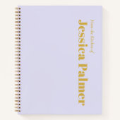 ミニマシンプルリスト薄紫金ゴールドレシピ仕訳帳 ノートブック (正面)