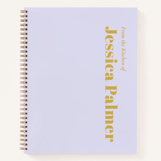 ミニマシンプルリスト薄紫金ゴールドレシピ仕訳帳 ノートブック (正面)