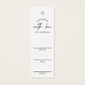 ミニマシンプルリスト衣料品価格ラベルブラック&ホワイト (裏面)