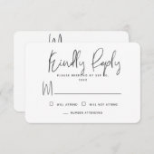 ミニマシンプルリスト記モダン憶記念回答 出欠カード (正面/裏面)