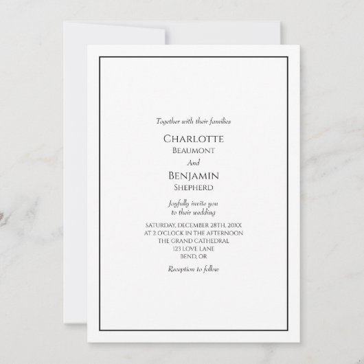 ミニマシンプルリスト詳細全員が自分の中に入っ結婚ている 招待状 (正面)