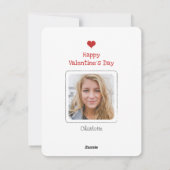 ミニマシンプルリスト赤いハートバレンタインデー シーズンカード (裏面)