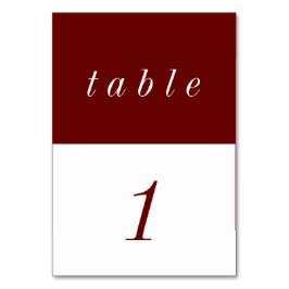 ミニマシンプルリスト赤と白 テーブルナンバー