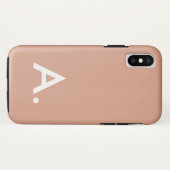 ミニマシンプルリスト赤面ダスティピンクカスタムイニシャル Case-Mate iPhoneケース (裏面(横))