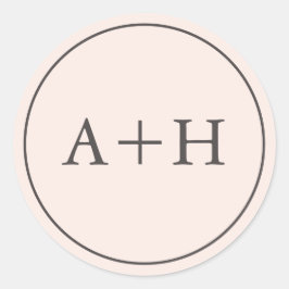 ミニマシンプルリスト赤面結婚のイニシャル ラウンドシール