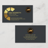 ミニマシンプルリスト金ゴールドセミサークル輸送 名刺 (正面/裏面)