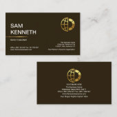 ミニマシンプルリスト金ゴールドラインCEO起業家 名刺 (正面/裏面)