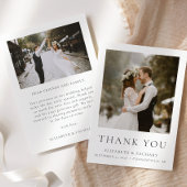 ミニマシンプルリスト2枚の写真結婚のサンキューカード サンキューカード