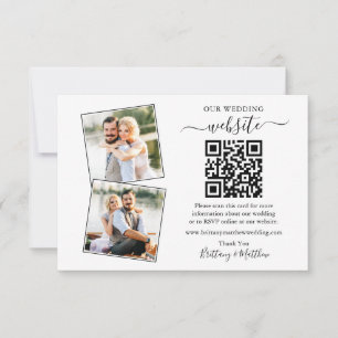ミニマシンプルリスト2結婚写真のウェブサイトQR カード