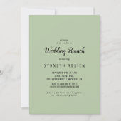 ミニマシンプルリスト|セージ結婚ズブランチ 招待状 (正面)