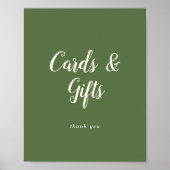 ミニマシンプルリスト|ダークセージのカードとギフトサイン ポスター (正面)