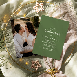 ミニマシンプルリスト|ダークセージ写真のブ結婚ランチ 招待状