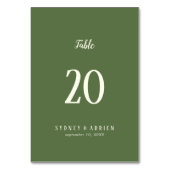 ミニマシンプルリスト|ダーク結婚セージのテーブル番号 テーブルナンバー (正面)