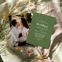 ミニマシンプルリスト|ダークSage写真の結婚The'S 招待状