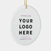 ミニマシンプルリスト |ビジネスカスタムロゴ セラミックオーナメント (右)