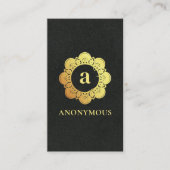 ミニマシンプルリスト，ラグジュアリー，プレミアム，ブラック，金ゴールド 名刺 (正面)
