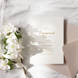 ミニマシンプルリスト│金ゴールド婚約パーティ招待状 招待状