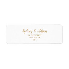 ミニマシンプルリスト│金ゴールド招待状差出人住所 ラベル