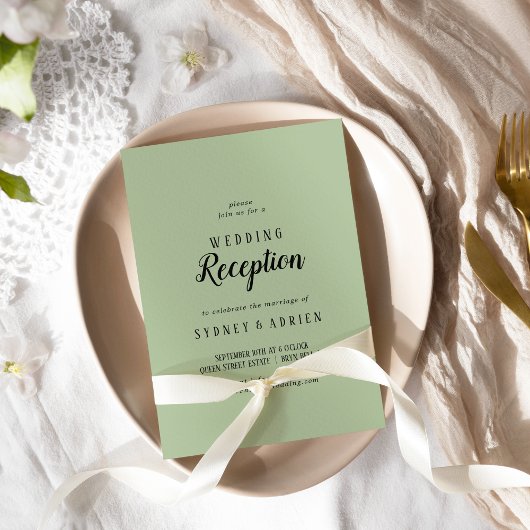 ミニマシンプルリスト|Sage Wedding Reception Only 招待状