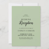 ミニマシンプルリスト|Sage Wedding Reception Only 招待状 (正面)