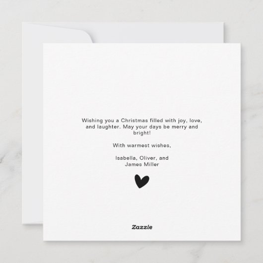 ミニマシンプルリストOne写真メリークリスマス シーズンカード (裏面)