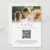 ミニマシンプルリストQRコードRSVPの結婚写真 招待状 (裏面)