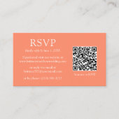 ミニマシンプルリストQRコー結婚ドのコーラルRSVP エンクロージャーカード (正面)