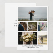 ミニマシンプルリストSix Photo結婚's Thank you サンキューカード (正面/裏面)