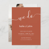 ミニマシンプルリストTerracotta Virtual我々は次の操作を行結婚う インビテーションポストカード (正面/裏面)