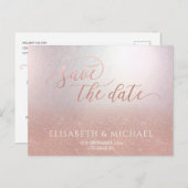 ミニマシンプルリズムのロマンチックなバラ金ゴールド書a 案内ポストカード (正面/裏面)