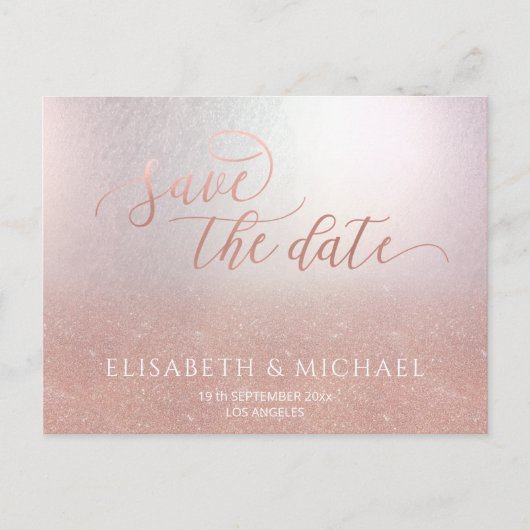 ミニマシンプルリズムのロマンチックなバラ金ゴールド書a 案内ポストカード (正面)