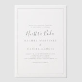 ミニマシンプルリズムクラシックロマンスペインのト結婚 ベラム紙招待状 (正面)