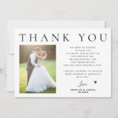 ミニマシンプルリモダンアル2写真結婚の サンキューカード (正面)