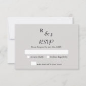 ミニマシンプルリモダンムの黒とクリ結婚ーム 出欠カード (正面)