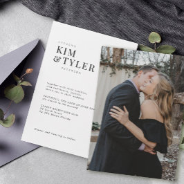 ミニマシンプルルモダンタイポグラフィ結婚写真 招待状