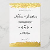ミニマスタイリッシュモダンリストのエレガントな結婚式 箔招待状 (正面)
