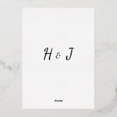 ミニマスタイリッシュモダンリストのエレガントな結婚式 箔招待状 (裏面)