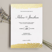 ミニマスタイリッシュモダンリストのエレガントな結婚式 箔招待状