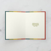 ミニマスタイリッシュモダンリストのカラーストライプクリスマス シーズンカード (内部)